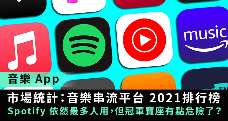 【音樂App】2021 音樂串流平台排行榜！Spotify 市佔30%拿下冠軍